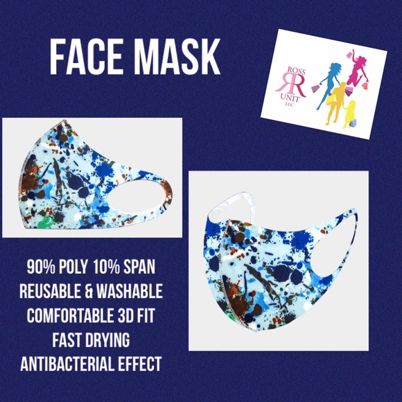 Accessories - Fashion Face Mask - Water Paint - Blue